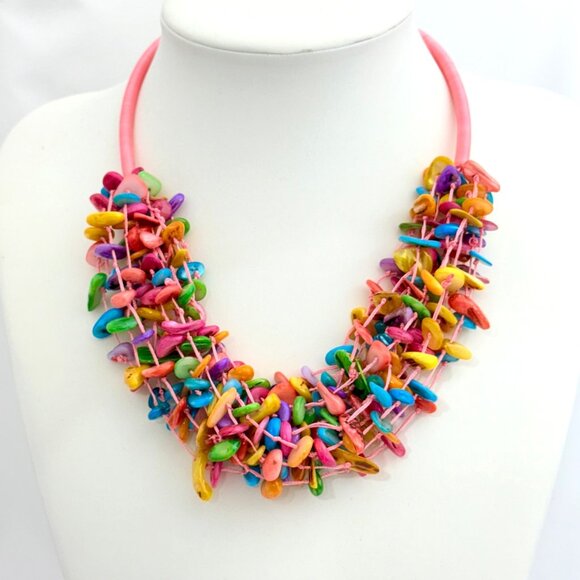 Mother of Pearl Knotted Necklace w/Lobster Closure - NWT - Picture 1 of 6